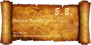 Becza Balázs névjegykártya